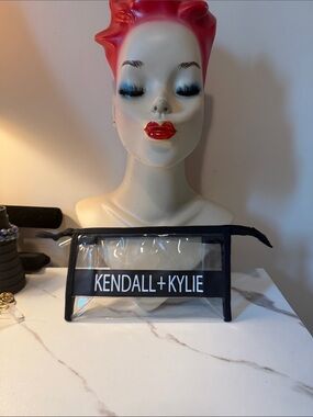 Kendall & Kylie Clear Cosmetic Pouch with Black Trim